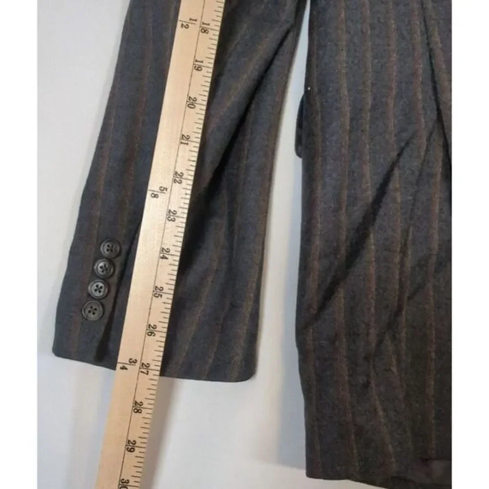 Ermenegildo Zegna Suzzara Wool Blazer Mens 44‎ Long Charcoal Striped Sport USA - Picture 12 of 14